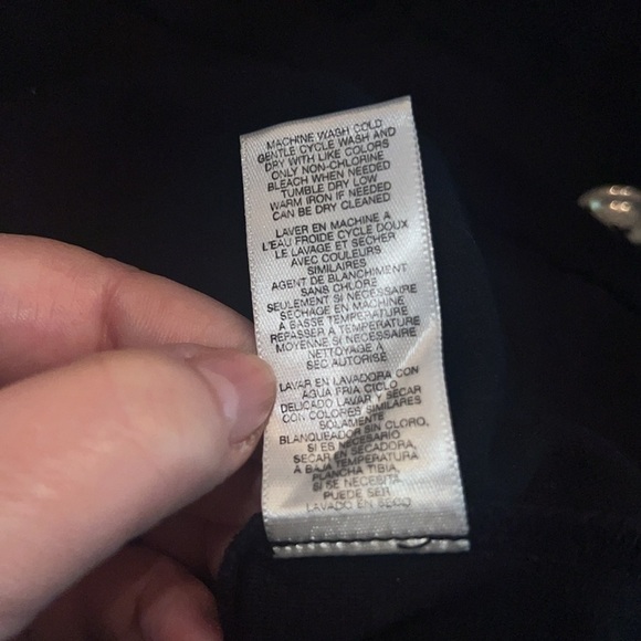 Michael Kors Black Stretch Black Dress Silver Chain and Button Accent Size 8 NWT - Picture 7 of 8